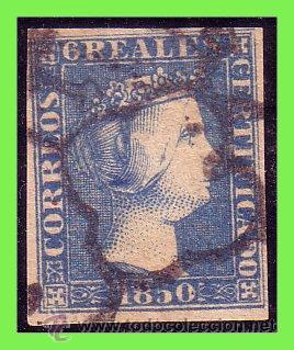 Sellos: 1850 Isabel II, EDIFIL n&ordm; 4F (o) - Foto 1