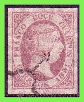 Sellos: 1851 Isabel II, EDIFIL n&ordm; 7F (*) - Foto 1
