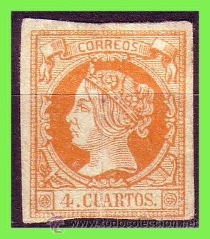 Sellos: 1860 Isabel II, EDIFIL n&ordm; 52 * - Foto 1