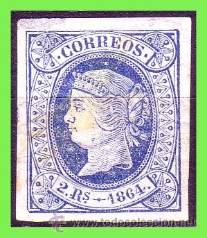 Sellos: 1864 Isabel II, EDIFIL n&ordm; 68 (*) - Foto 1
