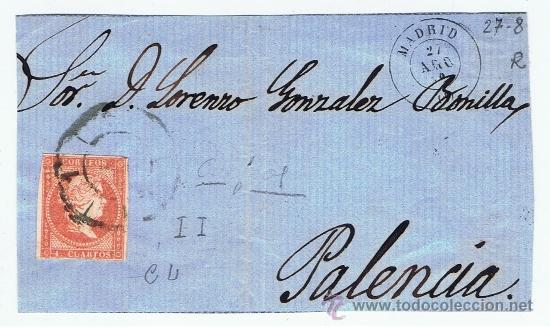 Sellos: FRONTAL CIRCULADO 1859 DE MADRID A PALENCIA - Foto 1
