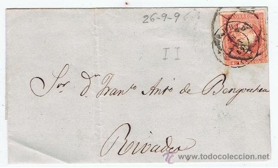 Sellos: ENVUELTA CIRCULADA 1859 DE madrid a rivadeo - Foto 1