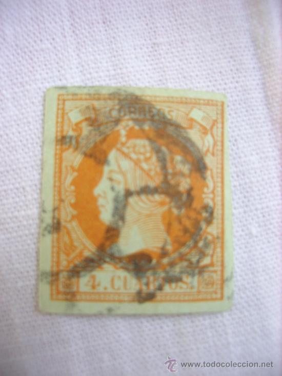 Sellos: EDIFIL 64 ISABEL II USADO 4 CUARTOS 1864 - Foto 1