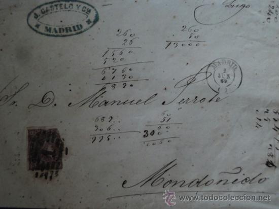 Sellos: Sobre con sello Madrid 2 junio 1869 - Foto 1