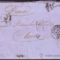 Sellos: ESPAÑA. (CAT. 59). 1862. CARTA DE BARCELONA A AMIANE (FRANCIA). 12 CTOS. VARIEDAD. MUY RARA.. Lote 38829176