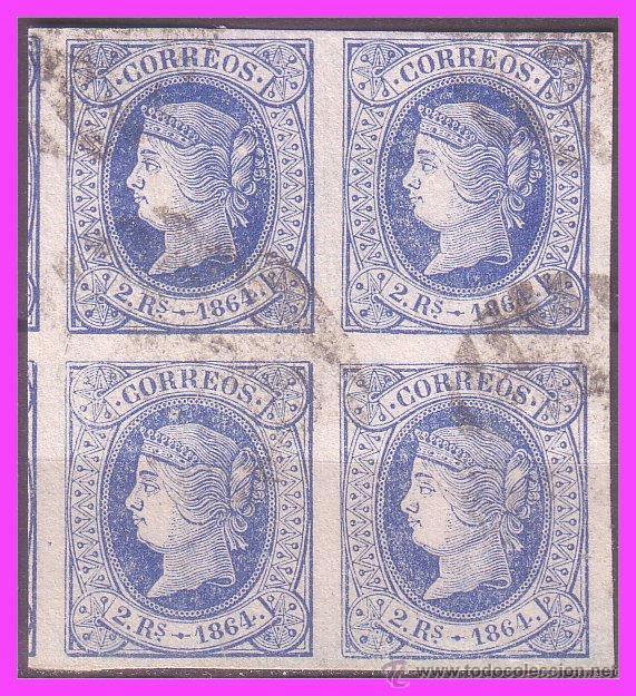 Sellos: 1864 Isabel II, B4 EDIFIL n&ordm; 68 (o) - Foto 1