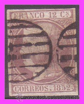 Sellos: 1852 Isabel II, EDIFIL n&ordm; 13 (o) - Foto 1