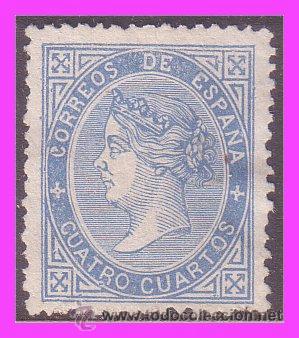 Sellos: 1867 Isabel II, EDIFIL n&ordm; 88F (*) - Foto 1