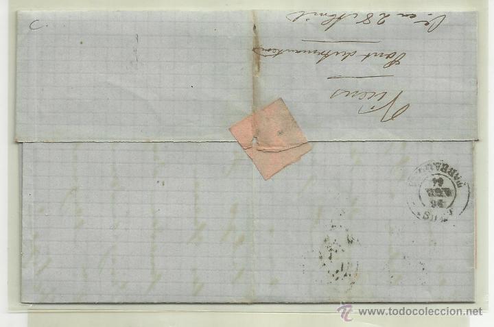 Sellos: CIRCULADA Y ESCRITA 1864 de VALLS A REUS - Foto 2