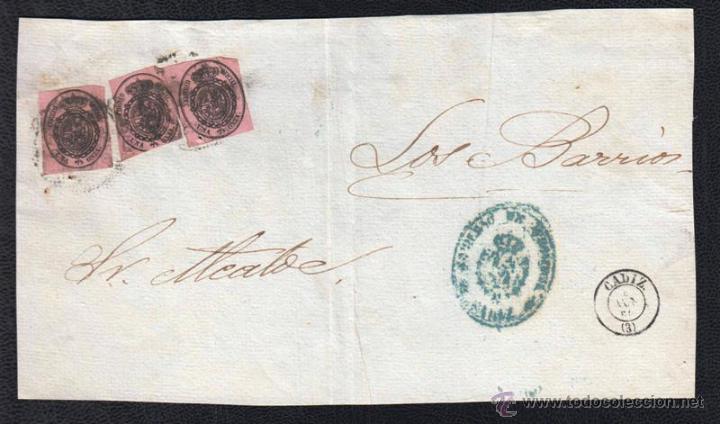 Sellos: 1861.- C&Aacute;DIZ A LOS BARRIOS - Foto 1
