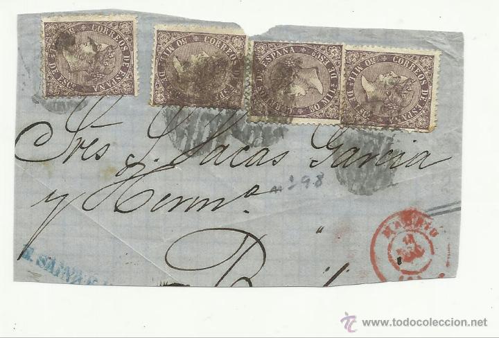 Sellos: frontal circulada con fechador de madrid en rojo - Foto 1