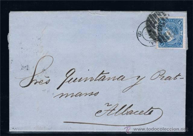 Sellos: 1865  BARCELONA A ALBACETE - Foto 1