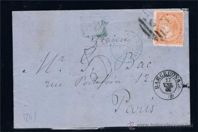 Sellos: 1863  BARCELONA A PARIS - Foto 1