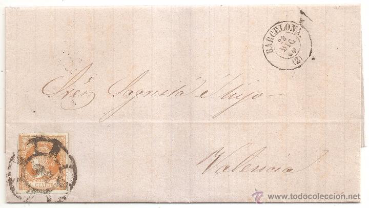 Sellos: Carta Barcelona Valencia 1860 - Foto 1