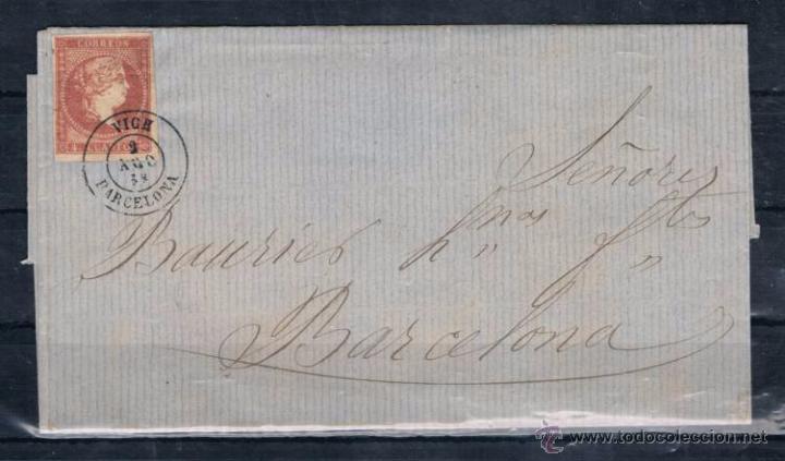 Sellos: 1859.- VICH A BARCELONA - Foto 1