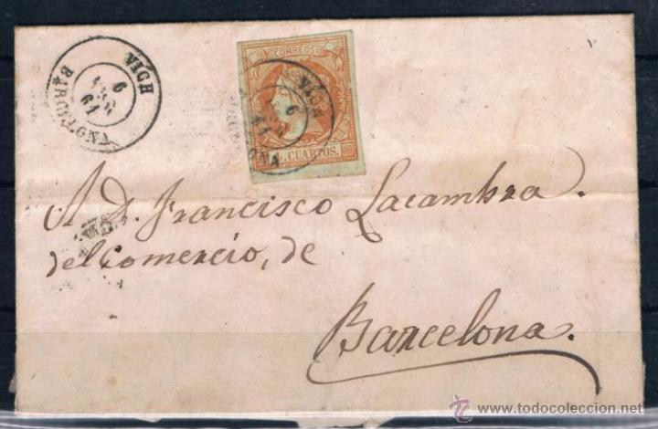 Sellos: 1861.- VICH A BARCELONA - Foto 1