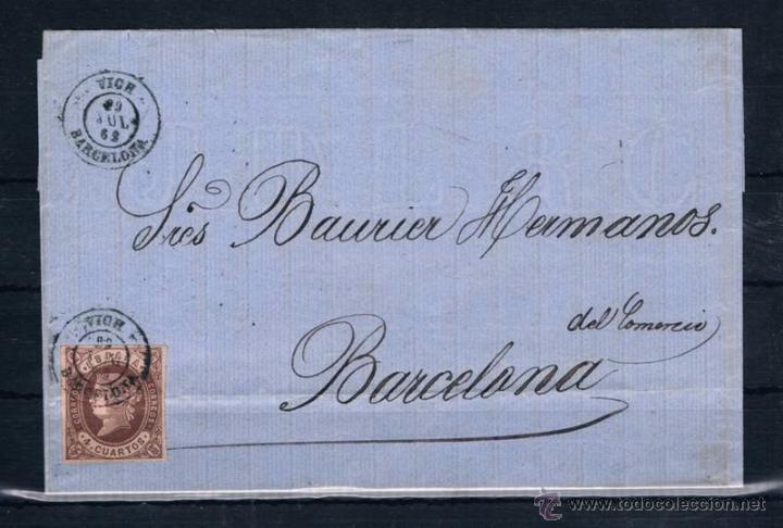 Sellos: 1862.- VICH A BARCELONA - Foto 1
