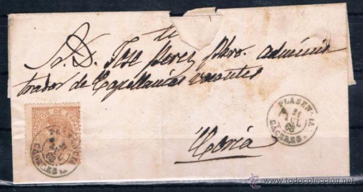 Sellos: 1868.- PLASENCIA A CORIA - Foto 1