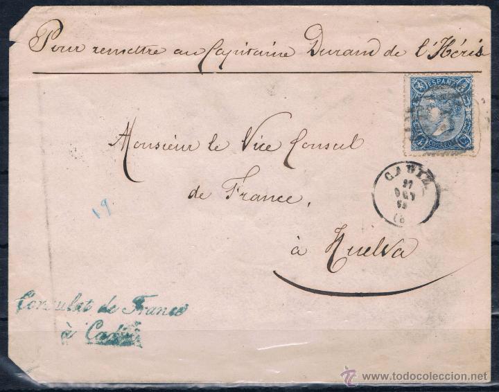 Sellos: 1865.- CADIZ A HUELVA - Foto 1