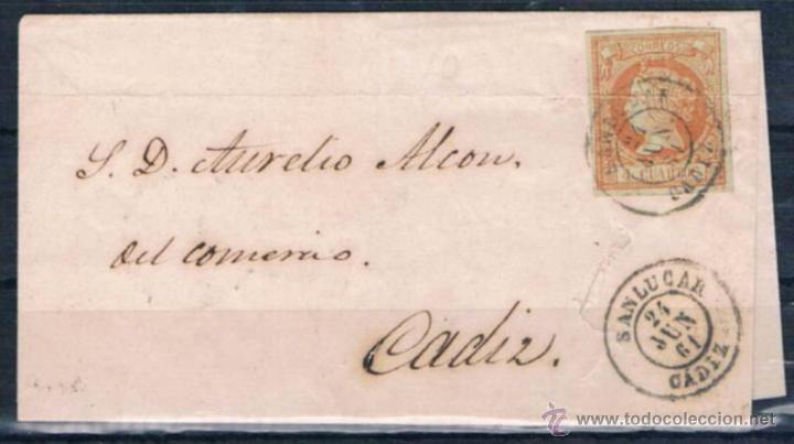Sellos: 1862.- SANLUCAR A CADIZ - Foto 1