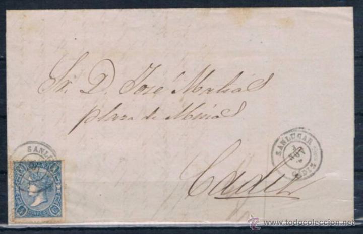 Sellos: 1865.- SANLUCAR A CADIZ - Foto 1