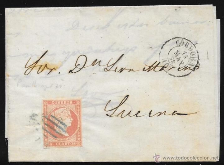 Sellos: 1858. C&Oacute;RDOBA A LUCENA - Foto 1