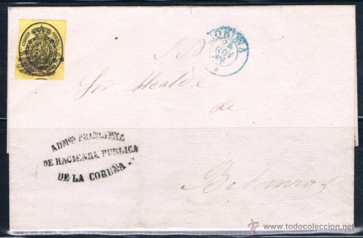 Sellos: 1856.- LA CORU&Ntilde;A A BETANZOS - Foto 1