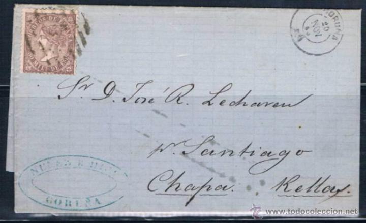 Sellos: 1869.- LA CORU&Ntilde;A A RIELLAS - Foto 1
