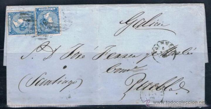 Sellos: 1866.- VALENCIA A PUEBLA - Foto 1