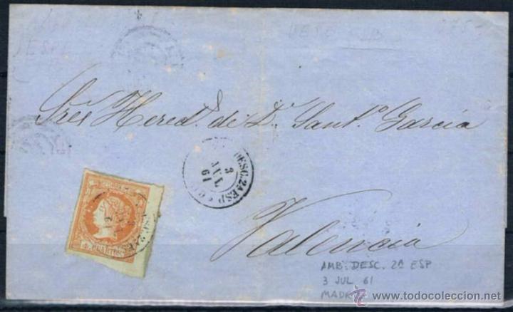 Sellos: 1861.- ALCIRA A VALENCIA - Foto 1