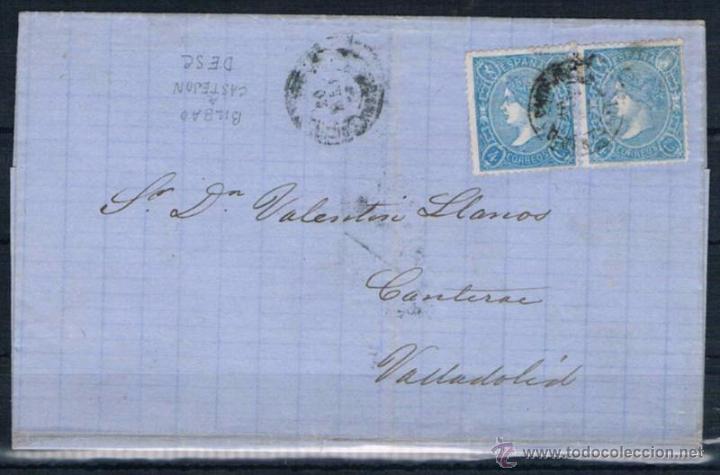 Sellos: 1865.- CARTA DIRIGIDA A VALLADOLID - Foto 1