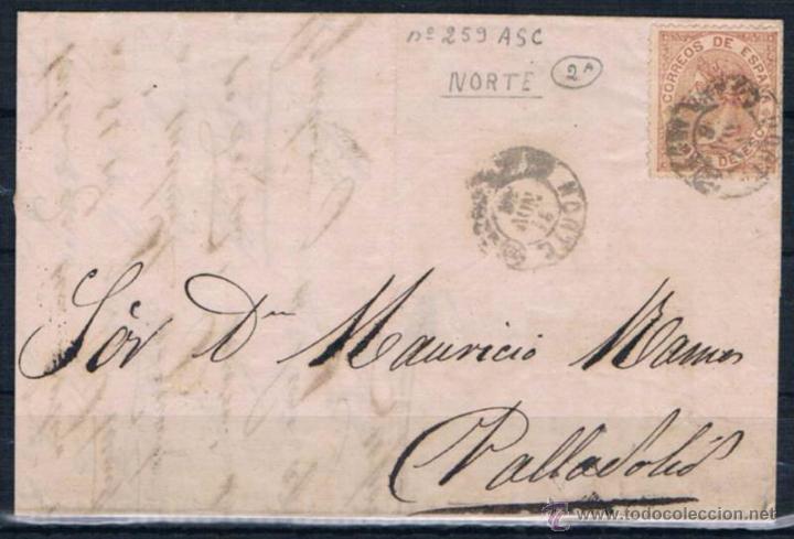 Sellos: 1867.- ENVUELTA DIRIGIDA A VALLADOLID - Foto 1