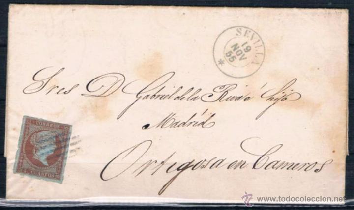 Sellos: 1855.- SEVILLA A ORTIGOSA DE CAMEROS - Foto 1