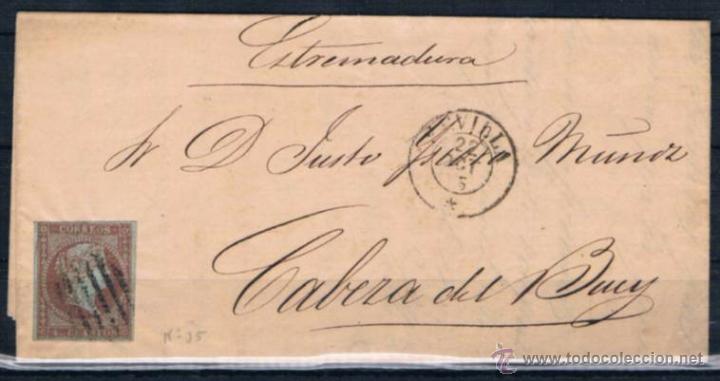 Sellos: 1.855 SEVILLA A CABEZA DEL BUEY - Foto 1
