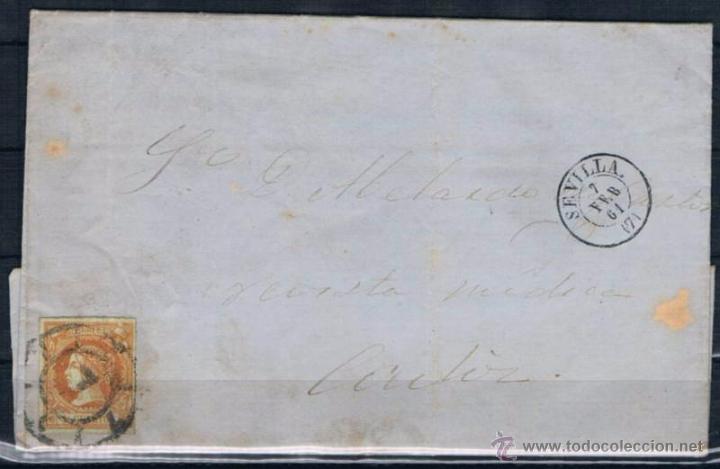 Sellos: 1861.- SEVILLA A C&Aacute;DIZ - Foto 1
