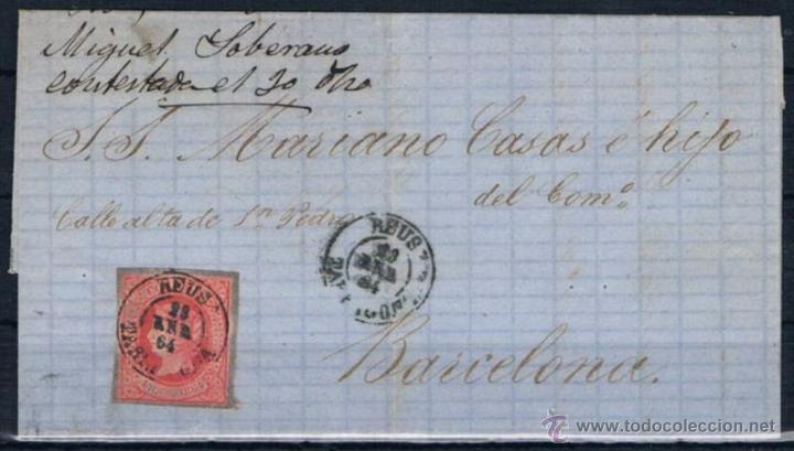Sellos: 1864.- REUS A BARCELONA - Foto 1