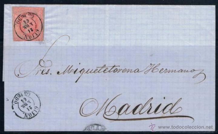 Sellos: 1864.- GIJ&Oacute;N A MADRID - Foto 1