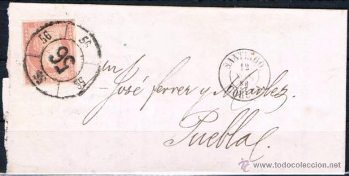 Sellos: 1858.- SANTIAGO A PUEBLA - Foto 1