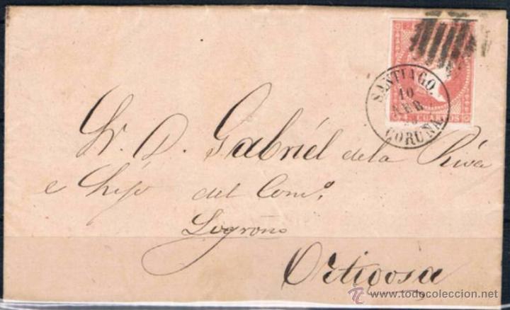 Sellos: 1858.- SANTIAGO A ORTIGOSA - Foto 1