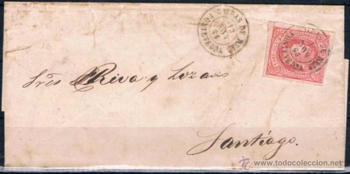 Sellos: 1864.- CALDAS DE REIS A SANTIAGO - Foto 1