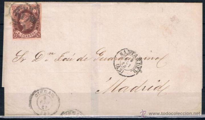 Sellos: 1862.- SANTANDER A MADRID - Foto 1
