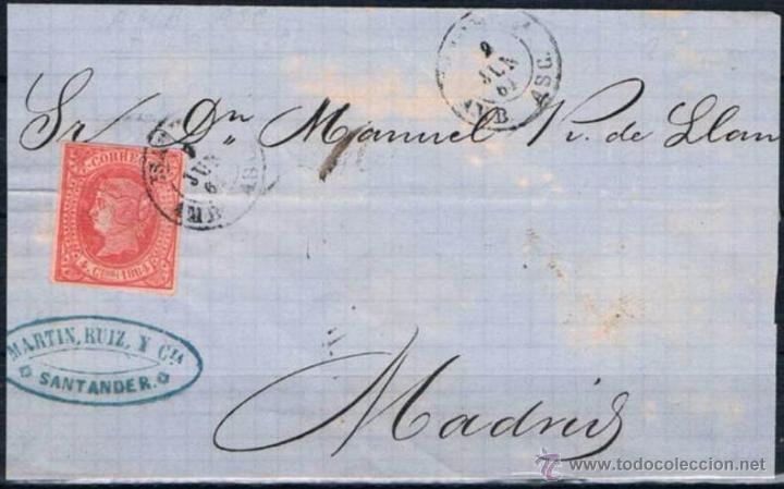 Sellos: 1864.- SANTANDER A MADRID - Foto 1