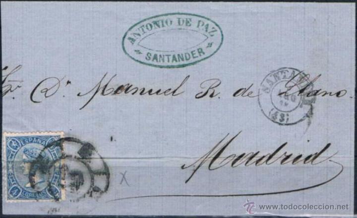 Sellos: 1865.- SANTANDER A MADRID - Foto 1