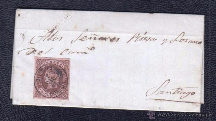Sellos: 1863.- MUROS (CORI&Ntilde;A) A SANTIAGO - Foto 1