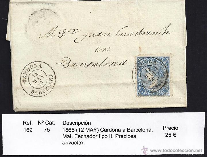 Sellos: 1865 Cardona a Barcelona - Foto 1