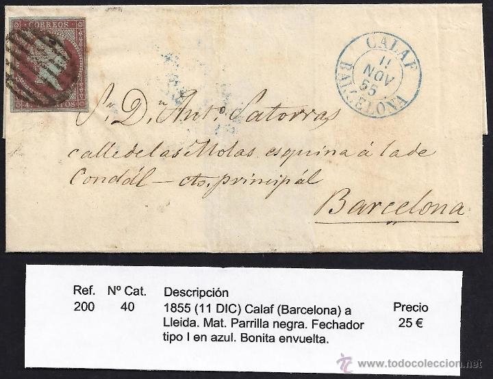 Sellos: 1855 Calaf a Lleida - Foto 1