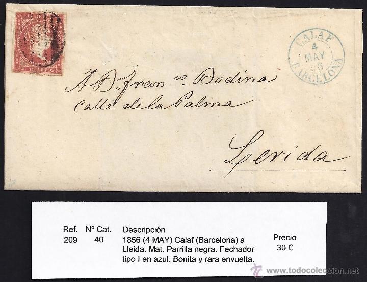 Sellos: 1856 Calaf a Lleida - Foto 1
