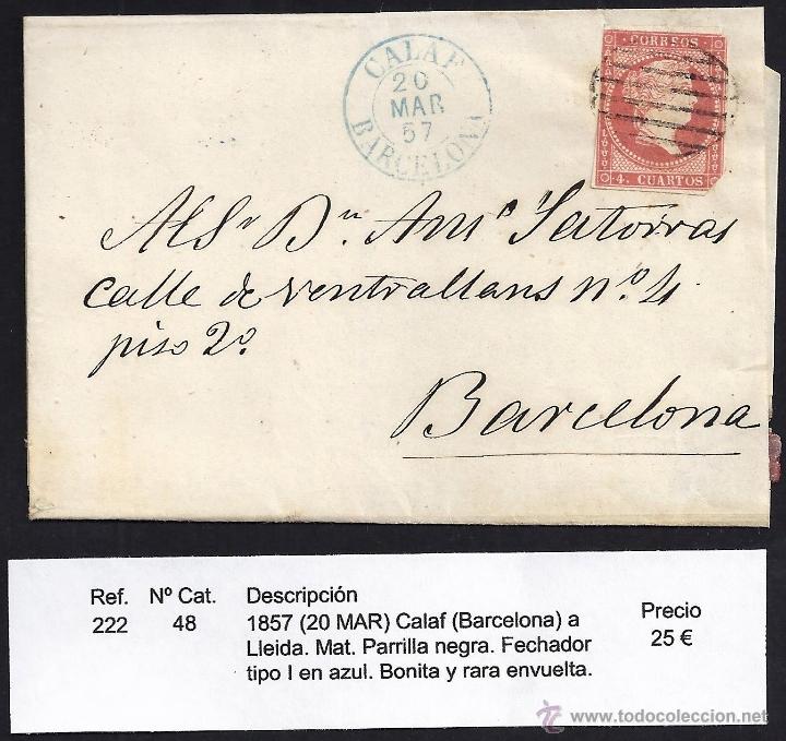 Sellos: 1857 Calaf a Lleida - Foto 1