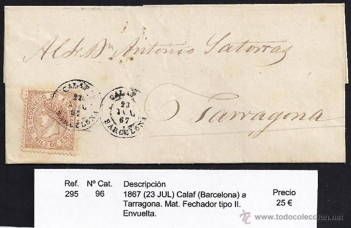 Sellos: 1867 Calaf a Tarragona - Foto 1