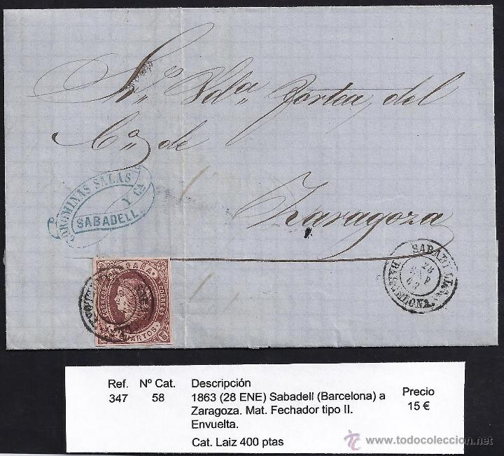 Sellos: 1863 Sabadell a Zaragoza - Foto 1